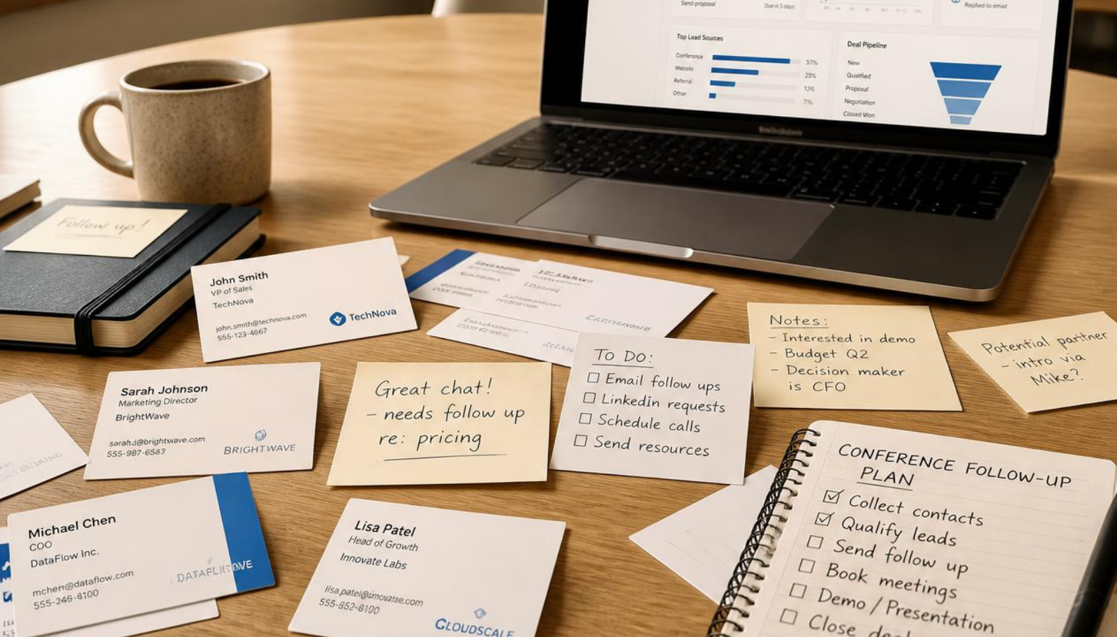 ActionNotes capturing conversations once and automatically organizing them across Salesforce and StubHub integrations.